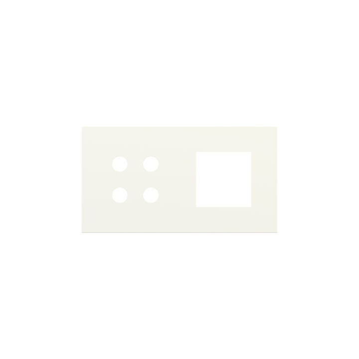 Magnetic plate 2-fold for 4-rocker push button + (45x45 mm window) Proxima series Metal Warm White