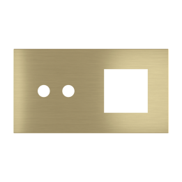 Magnetic plate 2-fold for 2-rocker push button + (45x45 mm window) Proxima series Metal Brass