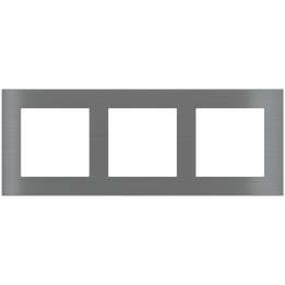 Rectangular Plate Deep (FF/71/20Venti) (87x229) 3 windows (55x55)+(55x55)+(55x55) Metal Titanium