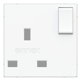 Square Painted Cover UK socket (55x55) Pure white Plastic