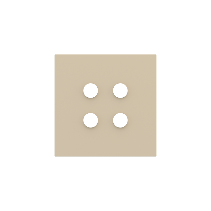 Square magnetic plate for a 4-rocker push button Proxima series Metal Beige Luxor