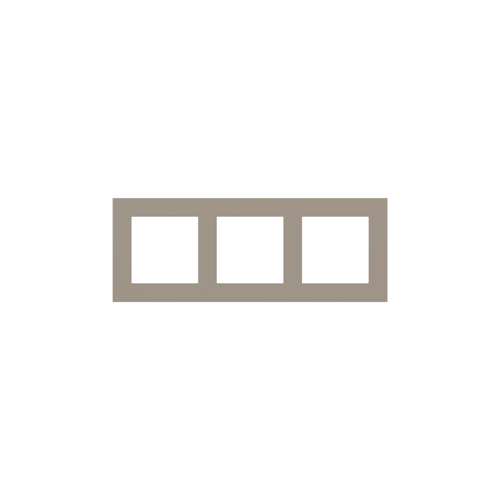 Rectangular Plate Deep (FF/71/20Venti) (87x229) 3 windows (55x55)+(55x55)+(55x55) Fenix NTM Beaver Ottawa