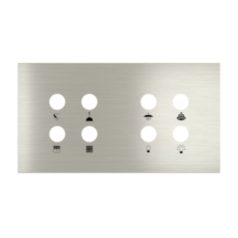 Magnetic plate 2-fold for 4-rocker push buttons Proxima series Metal Steel Brushed + customization