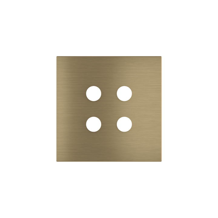 Square magnetic plate for a 4-rocker push button Proxima series Metal Antique Brass