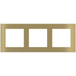 Rectangular Plate Deep (FF/71/20Venti) (87x229) 3 windows (55x55)+(55x55)+(55x55) Metal Brass