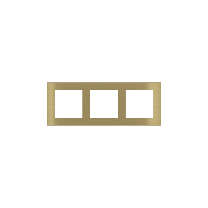 Rectangular Plate Deep (FF/71/20Venti) (87x229) 3 windows (55x55)+(55x55)+(55x55) Metal Brass