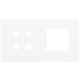 Magnetic plate 2-fold for 4-rocker push button + (45x45 mm window) Proxima series Metal Pure White