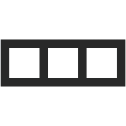 Rectangular Plate Deep (FF/71/20Venti) (87x229) 3 windows (55x55)+(55x55)+(55x55) Fenix NTM Black Ingo