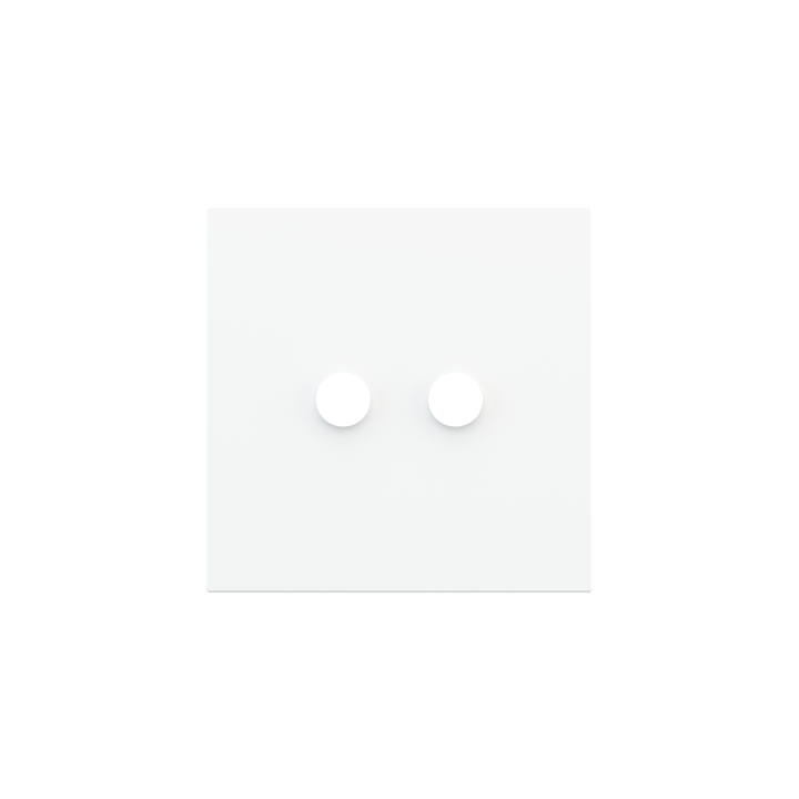 Square magnetic plate for a 2-rocker push button Proxima series Metal Pure White
