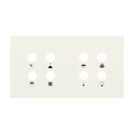 Magnetic plate 2-fold for 4-rocker push buttons Proxima series Metal Warm White + customization