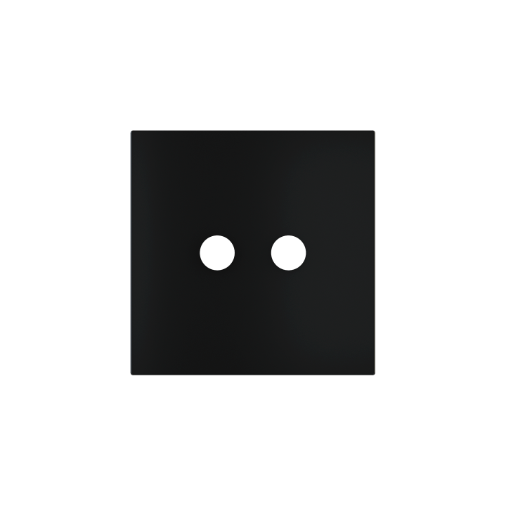 Square magnetic plate for a 2-rocker push button Proxima series Metal Insense Black