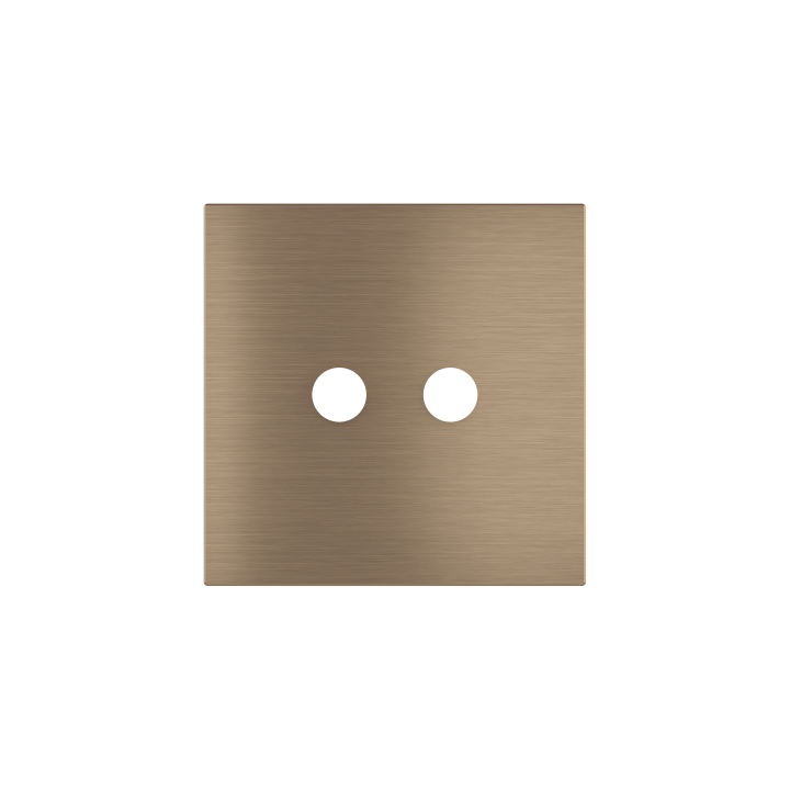Square magnetic plate for a 2-rocker push button Proxima series Metal Dark Chocolate