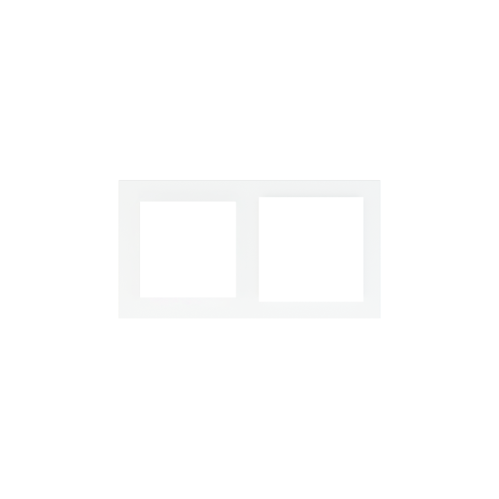 Rectangular Plate 71 (Form/Flank/NF) (80x151) 2 windows (55x55)+(60x60) Pure white Plastic