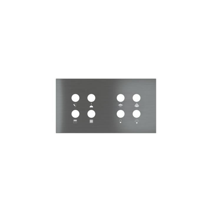 Magnetic plate 2-fold for 4-rocker push buttons Proxima series Metal Quantum Carbon + customization