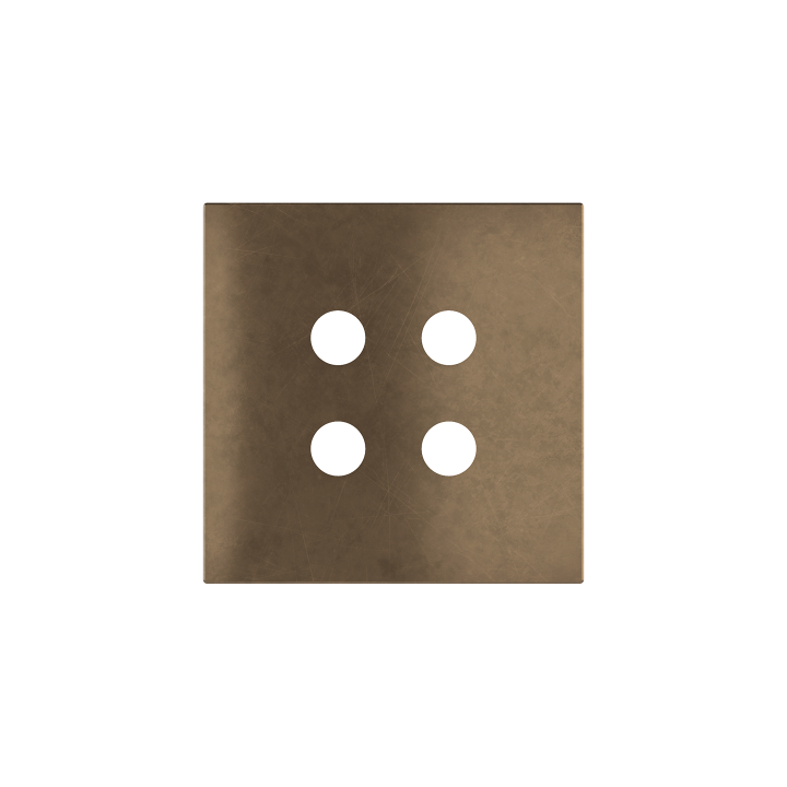 Square magnetic plate for a 4-rocker push button Proxima series Metal Bronze Corked