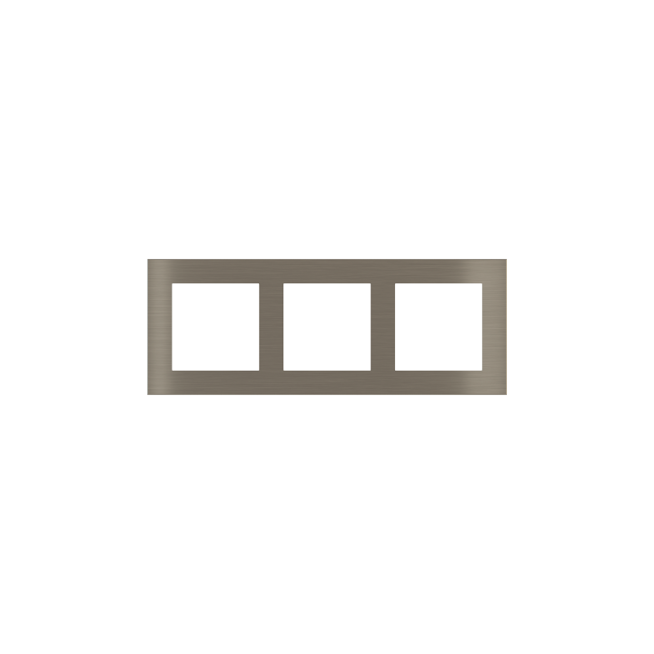 Rectangular Plate Deep (FF/71/20Venti) (87x229) 3 windows (55x55)+(55x55)+(55x55) Metal Nickel