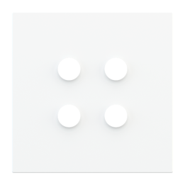 Square magnetic plate for a 4-rocker push button Proxima series Metal Pure White