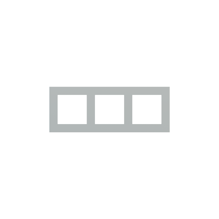 Rectangular Plate Deep (FF/71/20Venti) (87x229) 3 windows (55x55)+(55x55)+(55x55) Fenix NTM Grey Ephesus