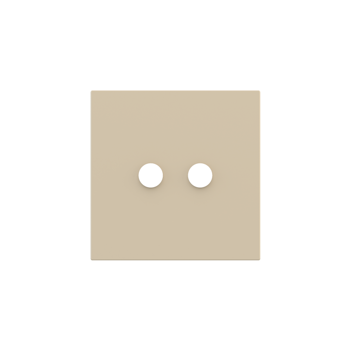 Square magnetic plate for a 2-rocker push button Proxima series Metal Beige Luxor