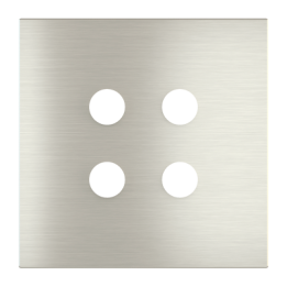 Square magnetic plate for a 4-rocker push button Proxima series Metal Steel Brushed