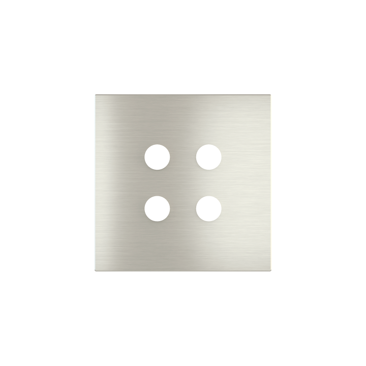 Square magnetic plate for a 4-rocker push button Proxima series Metal Steel Brushed