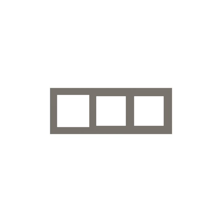 Rectangular Plate Deep (FF/71/20Venti) (87x229) 3 windows (60x60)+(55x55)+(55x55) Fenix NTM Grey London