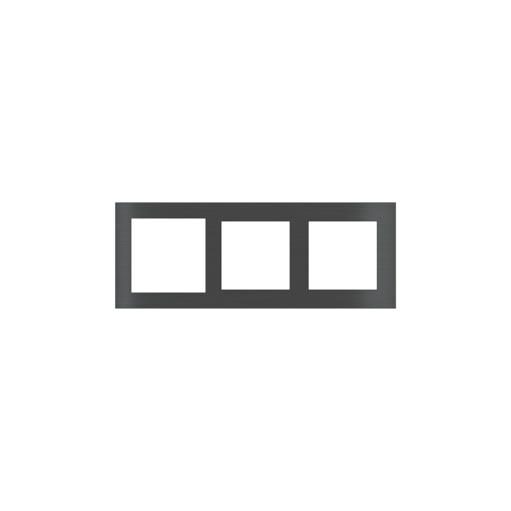 Rectangular Plate Deep (FF/71/20Venti) (87x229) 3 windows (60x60)+(55x55)+(55x55) Metal Carbon