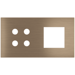Magnetic plate 2-fold for 4-rocker push button + (45x45 mm window) Proxima series Metal Dark Chocolate