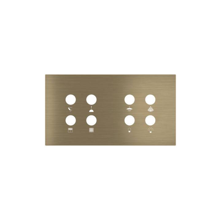 Magnetic plate 2-fold for 4-rocker push buttons Proxima series Metal Antique Brass + customization