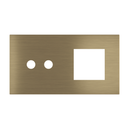 Magnetic plate 2-fold for 2-rocker push button + (45x45 mm window) Proxima series Metal Antique Brass