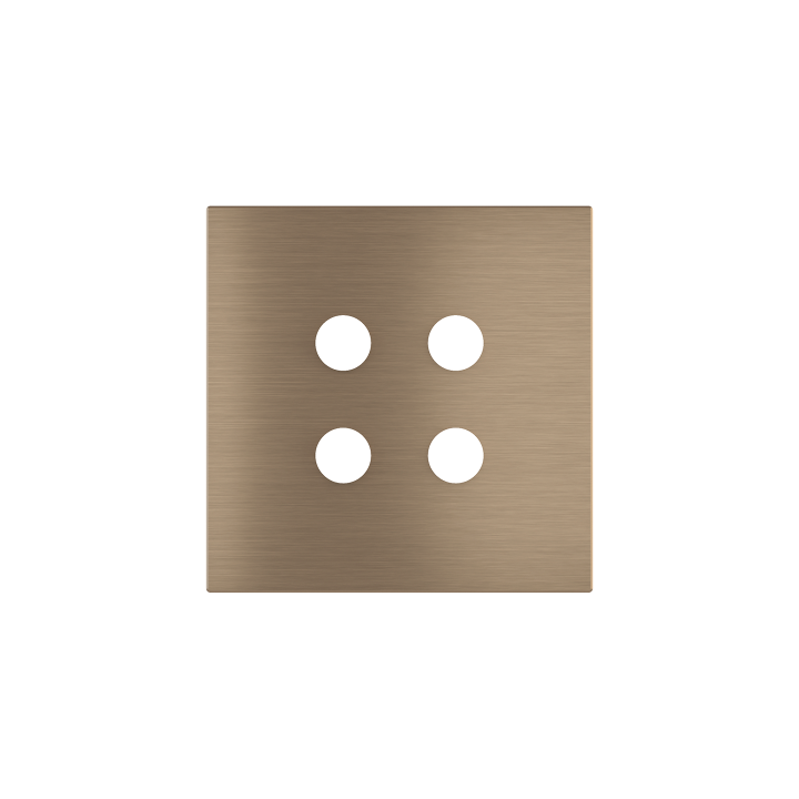 Square magnetic plate for a 4-rocker push button Proxima series Metal Dark Chocolate
