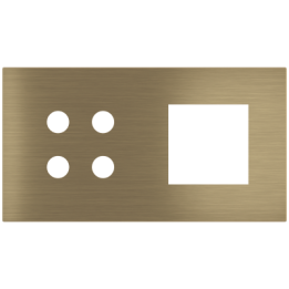 Magnetic plate 2-fold for 4-rocker push button + (45x45 mm window) Proxima series Metal Antique Brass