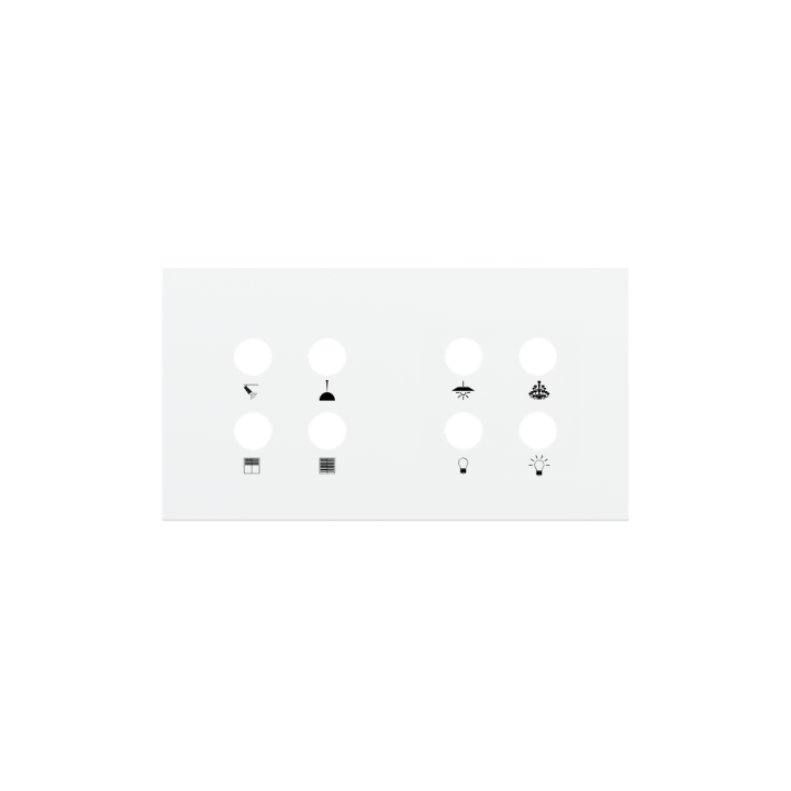 Magnetic plate 2-fold for 4-rocker push buttons Proxima series Metal Pure White + customization