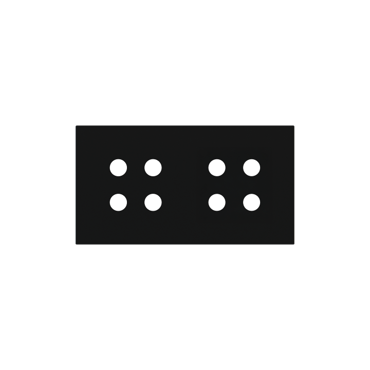 Magnetic plate 2-fold for 4-rocker push buttons Proxima series Metal Insense Black