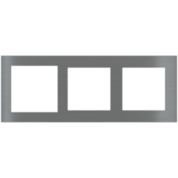Rectangular Plate Deep (FF/71/20Venti) (87x229) 3 windows (60x60)+(55x55)+(55x55) Metal Titanium