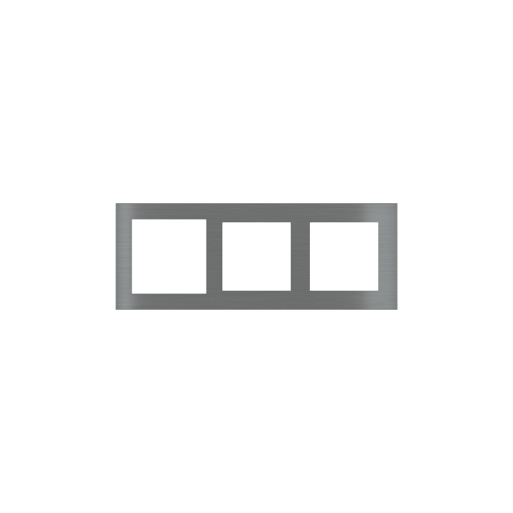 Rectangular Plate Deep (FF/71/20Venti) (87x229) 3 windows (60x60)+(55x55)+(55x55) Metal Titanium