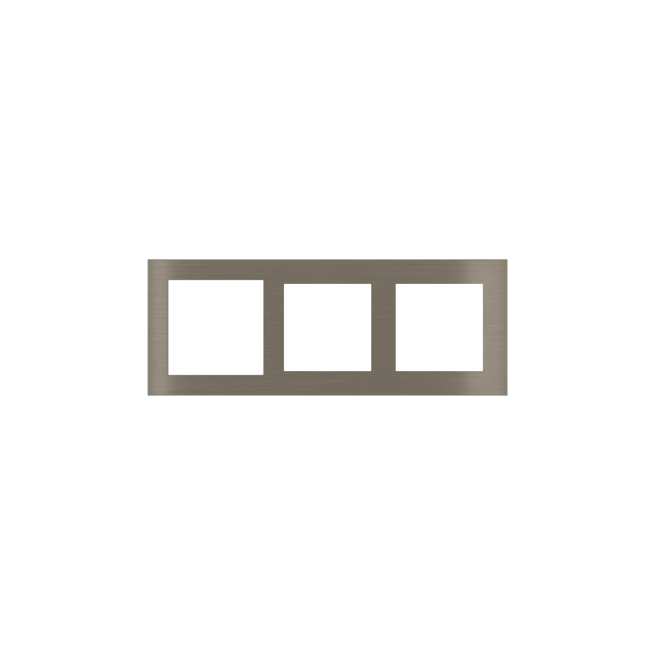 Rectangular Plate Deep (FF/71/20Venti) (87x229) 3 windows (60x60)+(55x55)+(55x55) Metal Nickel