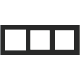 Rectangular Plate Deep (FF/71/20Venti) (87x229) 3 windows (60x60)+(55x55)+(55x55) Fenix NTM Black Ingo