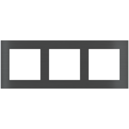 Rectangular Plate Deep (FF/71/20Venti) (87x229) 3 windows (55x55)+(55x55)+(55x55) Metal Carbon