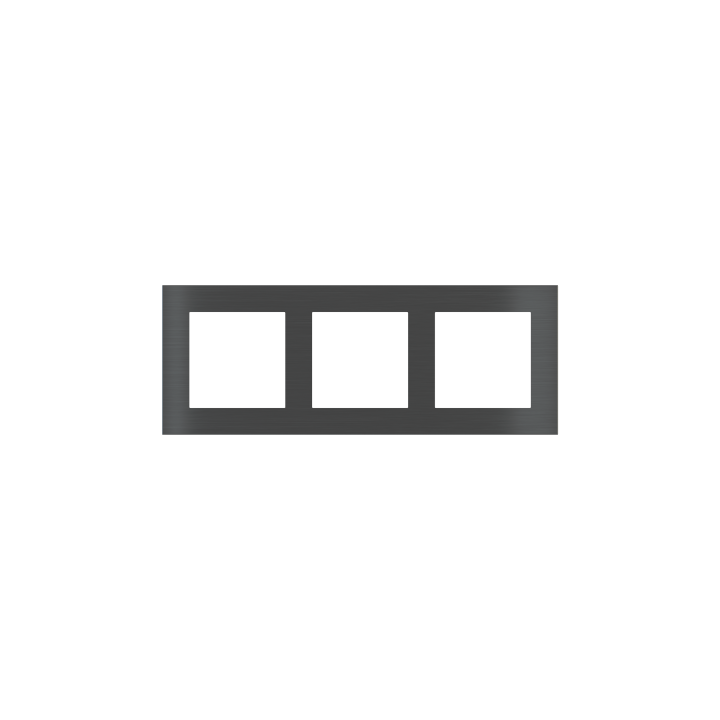 Rectangular Plate Deep (FF/71/20Venti) (87x229) 3 windows (55x55)+(55x55)+(55x55) Metal Carbon