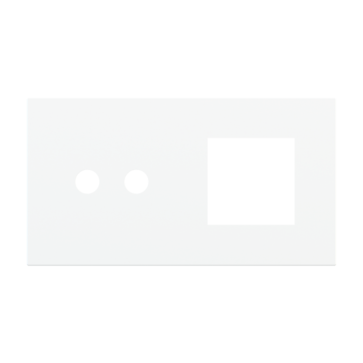 Magnetic plate 2-fold for 2-rocker push button + (45x45 mm window) Proxima series Metal Pure White