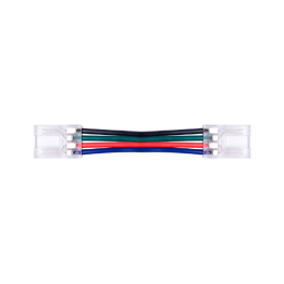 Conector para tira de LED 10mm cable bruja doble cara transparente 4pin 3.5A