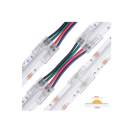 Conector tira LED 12mm cable bruja transparente 3pin 3.5A