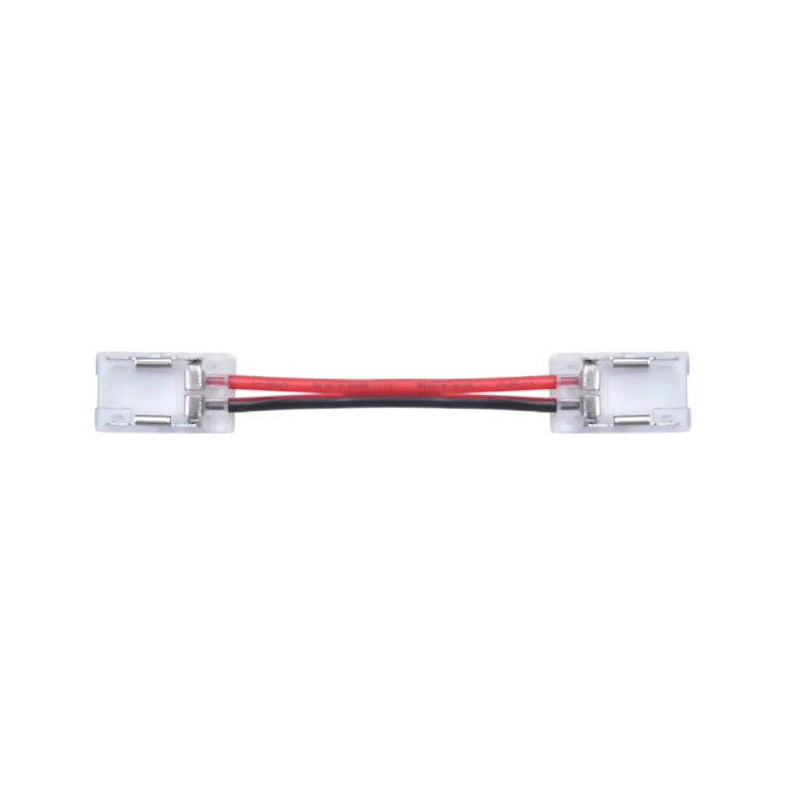 Conector tira LED 8mm cable bruja doble cara transparente 3.5A