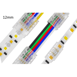 Conector de esquina para tira LED 12mm 6PIN 3.5A con cable corto para tira COB