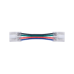 Conector para tira de LED 12mm cable bruja doble cara transparente 4pin 3.5A