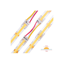 Conector para tira LED 10mm esquina transparente 2pin 5.5A