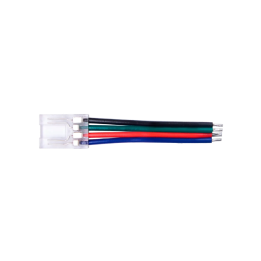 Conector tira LED 10mm cable bruja transparente 4pin 3.5A
