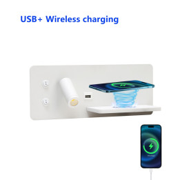 Immax LED Be PREPARE 4in1 Spot Light with Qi Charging and USB, White