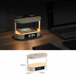 Immax 09111L Triple Dock LED Alarm Clock with 3x Wireless Charging Station